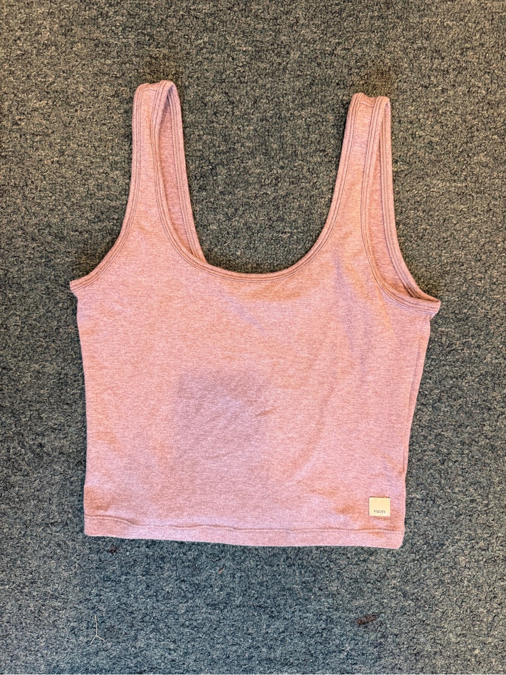 Vuori Dusty Rose Ribbed Crop Tank